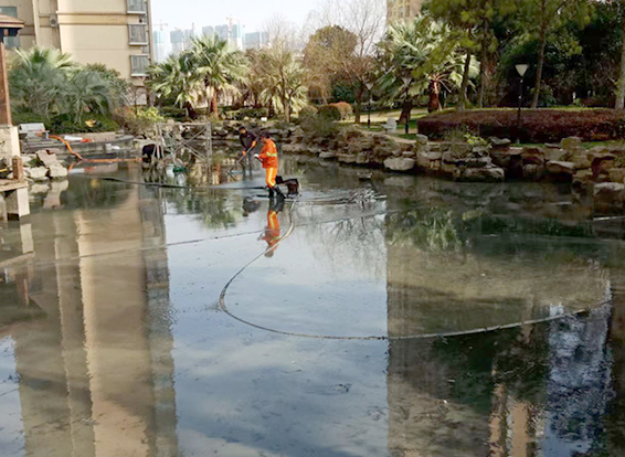 什运乡景观池淤泥清理